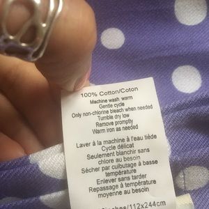 Pottery Barn kids lavender poke dot curtain